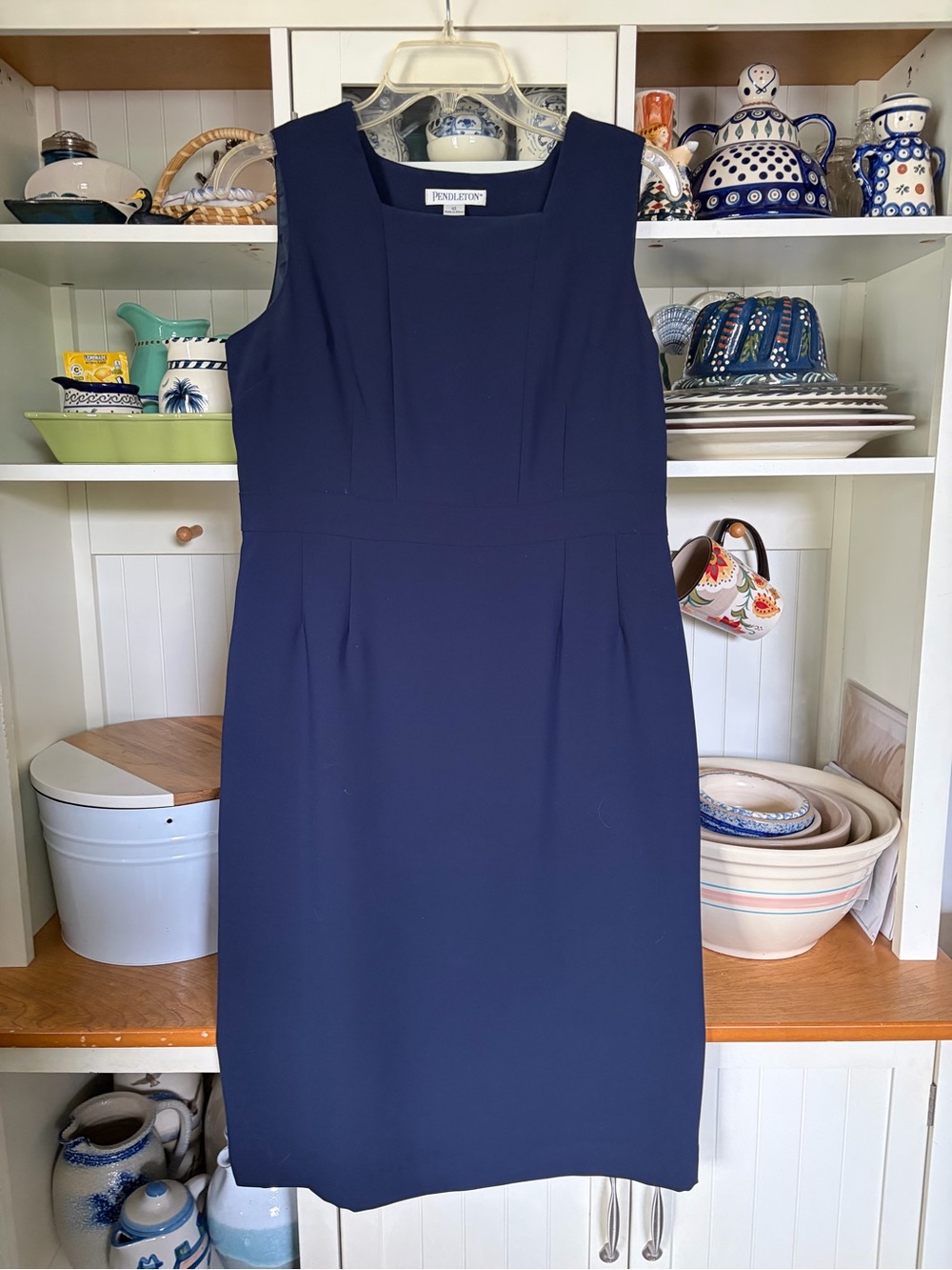 Pendleton Navy Sleeveless Sheath Dress Sz 10